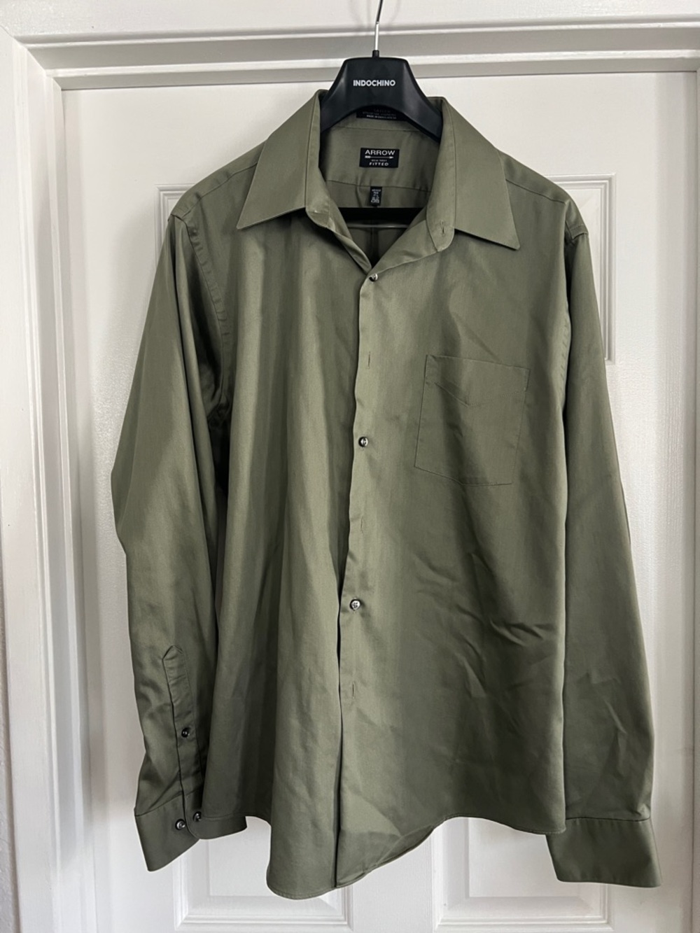 Arrow Men's Olive Button-Down Dress Shirt